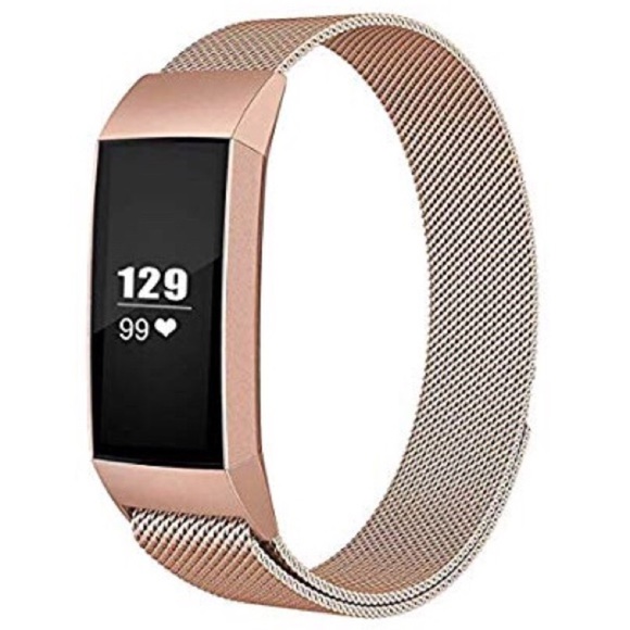 🛍 Fitbit Charge 3 Rose Gold Large Stainless Steel - Picture 1 of 7
